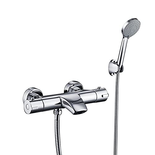 Mitigeur de douche thermostatique bain douche à main 3 modes robinet salle de bain chrome noir