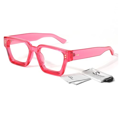 Image of Sunier Oversized Thick Square Fake Clear Lens Glasses Women Men 100% UV400