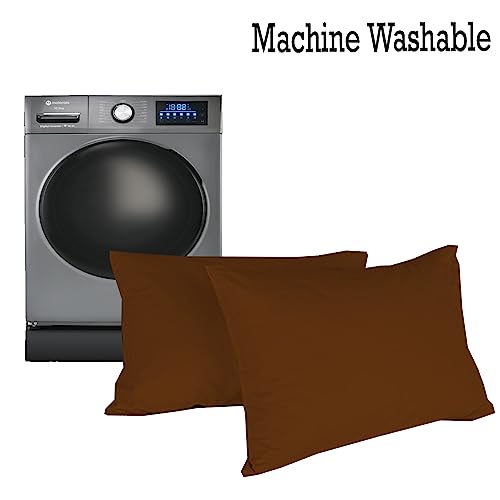 Image of Microfiber Pillow Set of 2 for Sleeping - 17x27 Inches, Chocolate