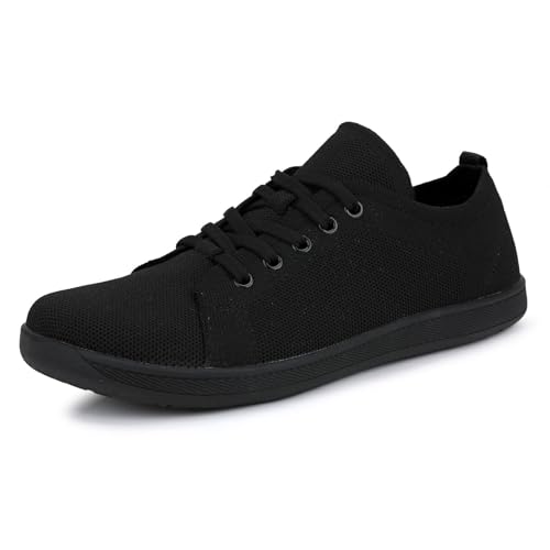 Zapatillas Hombre Zapatos Deportivos Hombre Minimalistas Descalzos Exterior Amplios Comodos Transpirables Parejas Casuales (Black, 46)