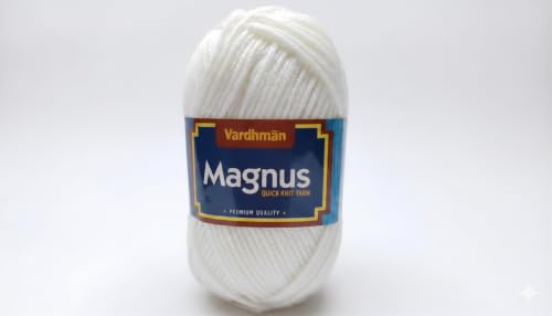 Image of Vardhman Magnus Knitting Yarn 100% Acrylic Bulky 4Ply Yarn (Pack of 1 Ball - 100g) - Knitting & Crochet Yarn for Winter Sweaters, Scarves, Blankets | Hypoallergenic, Hand Wash - White
