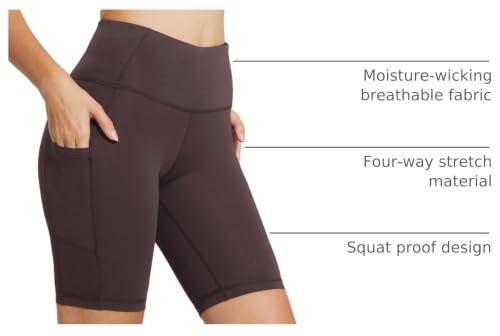 Image of baleaf Women's 8 inch / 5 inch / 3 inch Biker Shorts High Waist Yoga Workout Gym Running Volleyball Spandex Shorts with Pockets