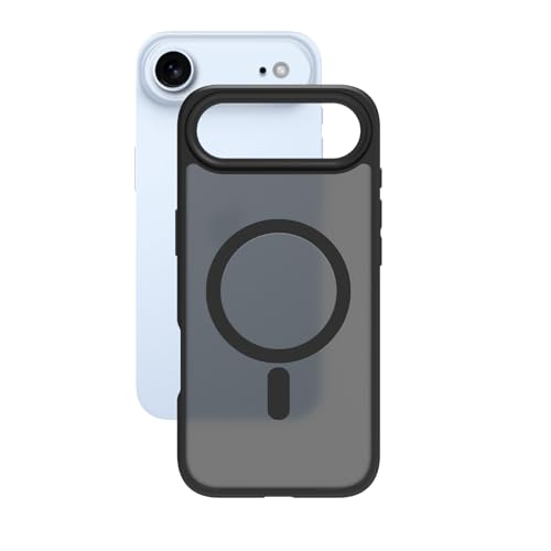 Image of RIGGEAR Shockproof Sleek Hybrid Armor Magnetic Back Cover Case Compatible with MagSafe Accessories for iPhone Air /iPhone 17 Air (Smoke Black Matte PC + TPU Black Bumper)