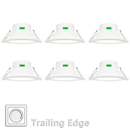 Lampade Plafoniere Faretti da Soffitto a LED da Incasso Dimmerabile 10W Diametro del Buco 90-105MM 220V-240V IP44 per Bagno e Cucina Lot di 6 di Enuotek