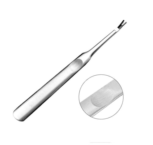 ZAUKY 1 PCS Professional Silver Stainless Steel Finger Cuticle Cleaner Fork Pusher Nail Art Tools Manicure Pedicure Tools Dead Skin Remover Callus Removal Tools for Unisex Adult - Image 6