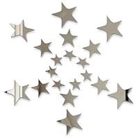 40 Stück Stern Spiegel Wandaufkleber mit Selbstklebendem Acryl Wandaufkleber Silberne Spiegel Stern Kleben Wandtattoo Wohnzimmer Modern Schlafzimmer Spiegel zum Aufkleben Wall Decor