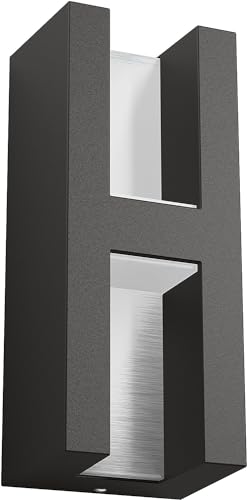 Philips Shadow LED Outdoor Wandleuchte (4,5 W), wetterfeste Außenleuchte mit warmweißem Licht, energiesparende LED Beleuchtung, anthrazit