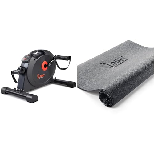 Sunny Health & Fitness X-Bike Pro Bicicleta estática magnética Plegable, Monitor Digital, Sensor de Pulso, bajo Impacto y Protector de Suelo de Espuma para Gimnasio en casa