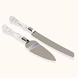 EXCEL ENTERPRISES Stainless Steel Cake Knife and Server Set with Acrylic Handle Slicer Shovel Knife Pie Server Hand Tool with Cutting Knife Decorating Tools Set of 2