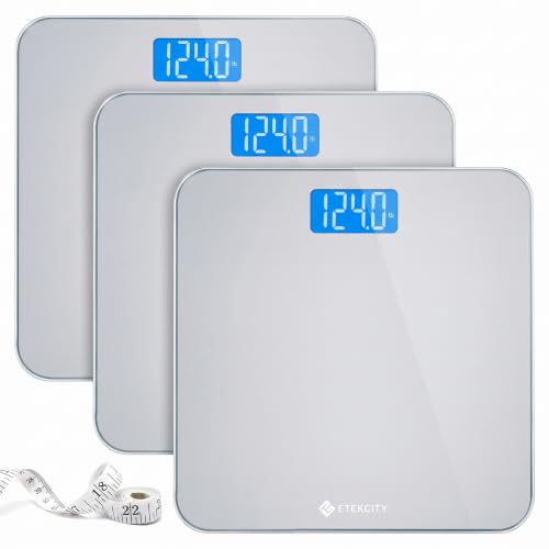Etekcity Scale for Body Weight, Digital Bathroom Weighing Machine for People, Large and Easy-to-Read Backlight Display, Accurate with High Precision Measurements, Durable Tempered Glass, 400 lbs
