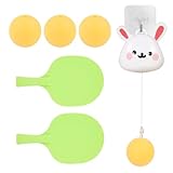 DAWRIS - Juego de entrenamiento para colgar en interiores, set de tenis de mesa para niños, equipo de entrenamiento para el hombre, juego de pong con 5 pelotas de pong y 2 tenis de mesa