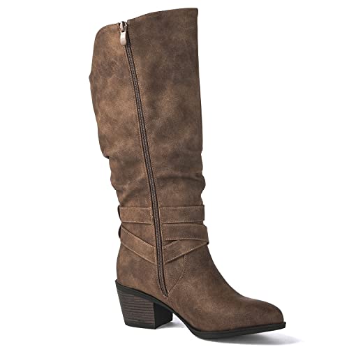 GLOBALWIN Women's Knee High Cowgirl Boots Fashion Dressy Cowboy Boots For Women3