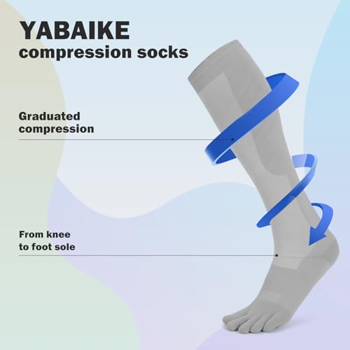 Toe Socks Compression Socks for Women & Men Knee High Socks Graduated Support for Running,Nurses,Flight2
