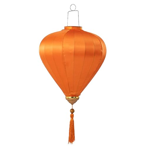 YDLGJMCZ 2 Pcs Chinese Lanterns Hanging Paper Lanterns，Multi-Color 12 in Silk Lantern Chinese Party Wedding Decorations (Orange)