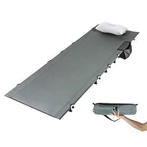 Dominant-X アウトドアベッド 折りたたみベッド キャンプコット 超軽量 簡易 コンパクト 耐荷重150kg 枕と収納バッグ付き 防水 通気性 防災