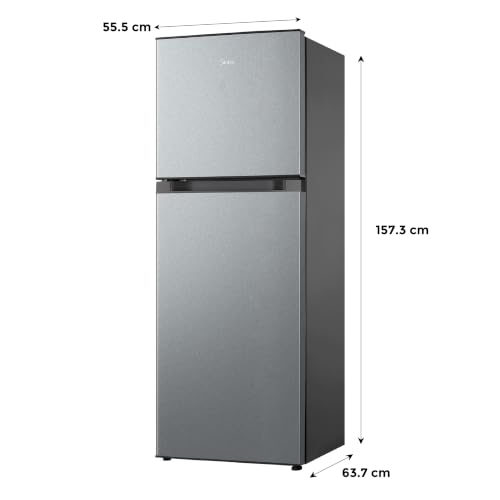 Image of Midea 233L 2 Star Convertible 9-In-1 Inverter Compressor Frost Free Double Door Refrigerator with Multi Air Flow, Smart⁺ Cooling (MDRT359FGI50IN1, Active C Fresh Deodorizer, Crystal Silver, New 2026)