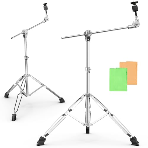 2 Pack Adjustable Boom Cymbal Stands for Drums
