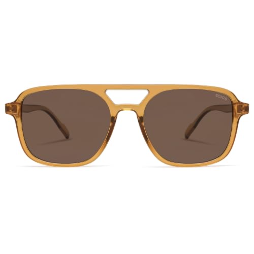 Image of SOJOS Retro Aviator Sunglasses Womens Mens,Trendy Rectangle Shades SJ2202