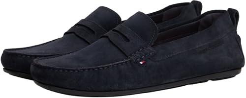 Tommy Hilfiger Herren Driver Schuhe Core aus Veloursleder, Blau (Desert Sky), 41 – Ansicht 4