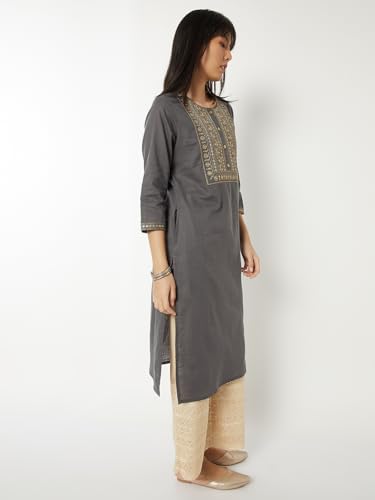 Image of Max Women's Cotton Blend Regular Fit Casual Kurta