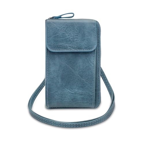 Cell Phone Crossbody Bag, PU Leather Phone Purses with Strap Fashionable Crossbody Wallet Cell Phone Wallet