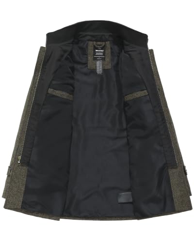 Image of Wantdo Men's Wool Blend Jacket Stand Collar Windproof Pea Coat