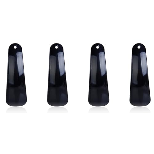 Daroplo Lot de 4 cuillères à chaussures en plastique 4,7 - Flexibles et robustes - Noir - Taille , Noir , Taille