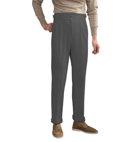 Men's Business Slim Fit Corduroy Pant Straight-Leg Corduroy Pant for Men