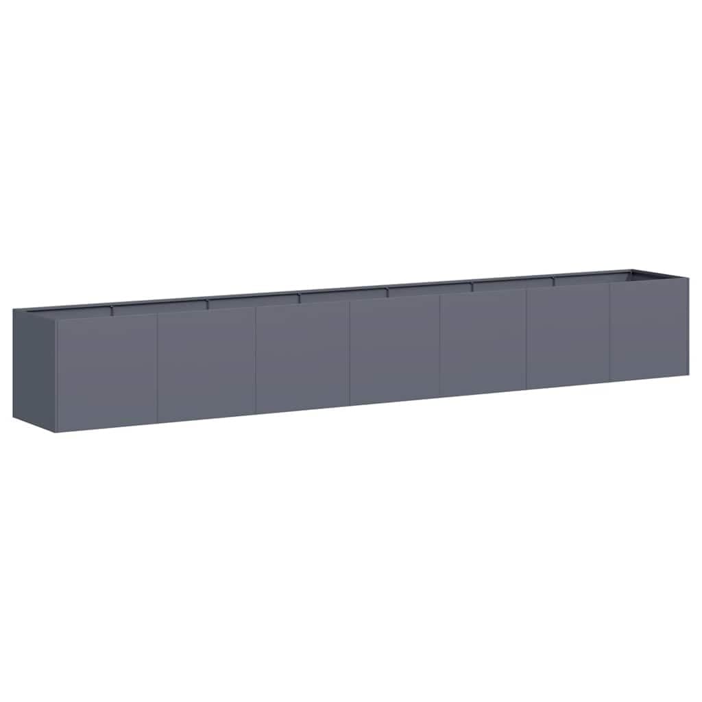 vidaXL Jardinière Anthracite 280x40x40 cm Acier laminé à Froid, Pot de Fleurs, Support de Plantes, lit surélevé, Support de jardinière, bac à Plantes