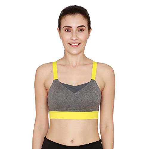 Image of Zelocity High Impact Quick Dry Padded Sports Bra - Mid Grey Heather
