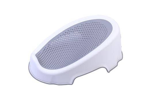 REQUISITE NEEDS Baby Bath Support Non-Slip Infant Bathing Seat Grey Safe for Newborns up to 6 Months Comfortable Perforated Design