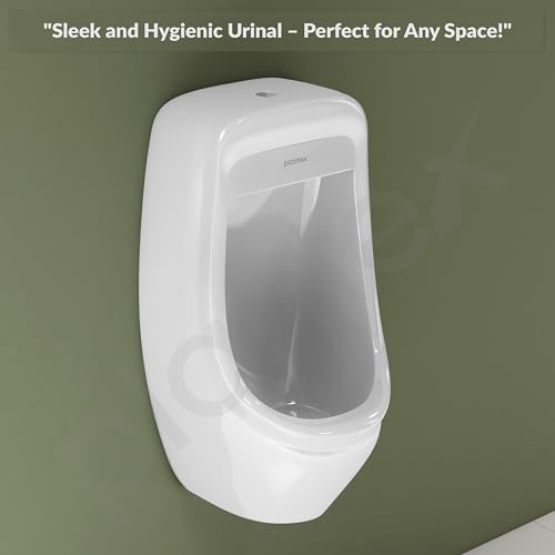 Image of Plantex Ceramic Premium Wall Mount Large Urinal Pot for Men /Male /Boy /Gents Toilet for Bathroom /Commode for Toilet- (White, Loki)