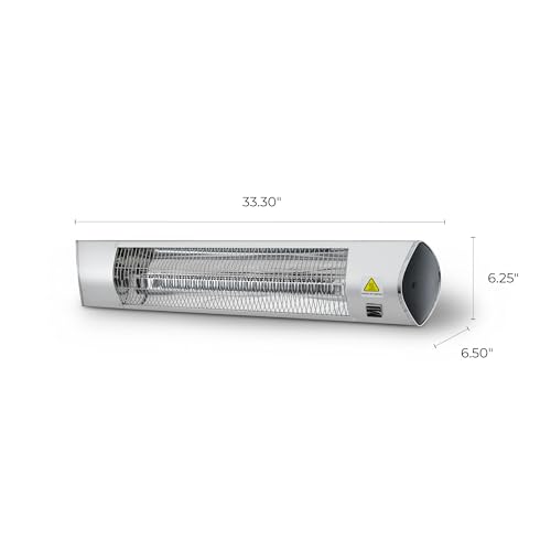 Kenmore Wall Mouted Electric Outdoor Heater for Outdoor Patios or Decks, 3 Heat Levels, 1500W Instant Heating, 24h Timer, Waterproof, Remote Included, Wall-Mouting Brackers Included - image 7