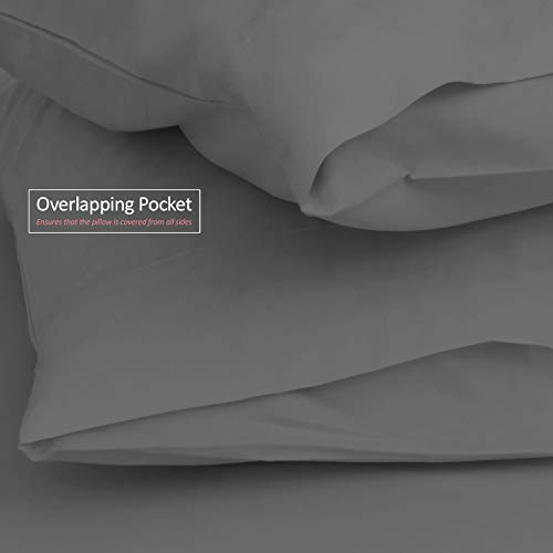 Image of Hearth & Harbor Extra Deep Pocket Queen Sheets Sets - Fits Mattress 18-24 Inches Deep - Extra Deep Pocket Sheets - 6 Piece Queen Size - Grey (Pack of 6)