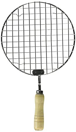 Shiv Stainless Steel Multipurpose Roaster Grill Tandoor papad Jali / Chapati Toast Grill/Paneer Tandoor Net/brinjal Roaster / Gas Stove Barbeque, Silver