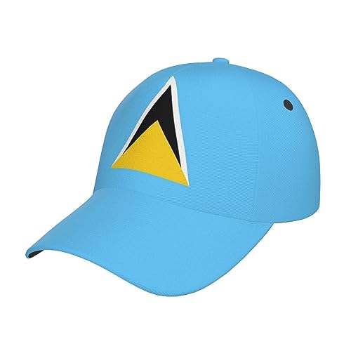 Casquette de baseball réglable avec drapeau mignon rétro pour homme et femme, Drapeau Sainte-Lucie _V1, taille unique