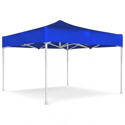 Image of OUTO Heavy Duty Gazebo Tent 6.5 ft | 16.8 Kg Strong Frame | UV Protection Foldable Pop-Up Canopy Tent with 4 Side Open | Outdoor Folding Tent for Garden, Terrace, Events & Promotional Use (Blue)