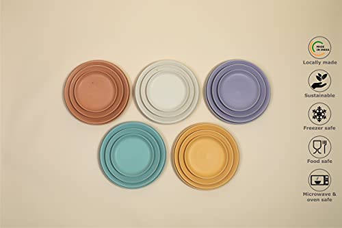 Image of Soft Serve Ceramic Stoneware Clay Matte Finish Dinner Plate, Set of 2, Purple, Small
