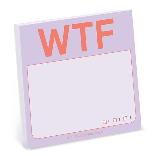 1-Count Knock Knock WTF Sticky Note Pads, 3 x 3-inches Each (Pastel Edition)