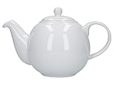 tetera blanca porcelana Con el diseño tradicional y atemporal de la clásica tetera británica.