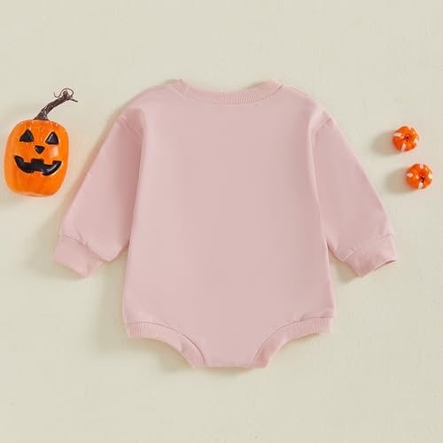 Newborn Baby Boy Girl Halloween Outfit Thick Thighs and Spooky Vibes Bodysuit Pumpkin Sweatshirt Romper4