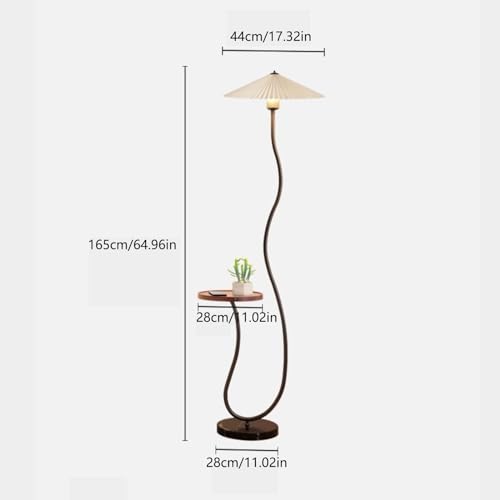 Lámpara de pie LED con base de mármol y madera para dormitorio blanco 2