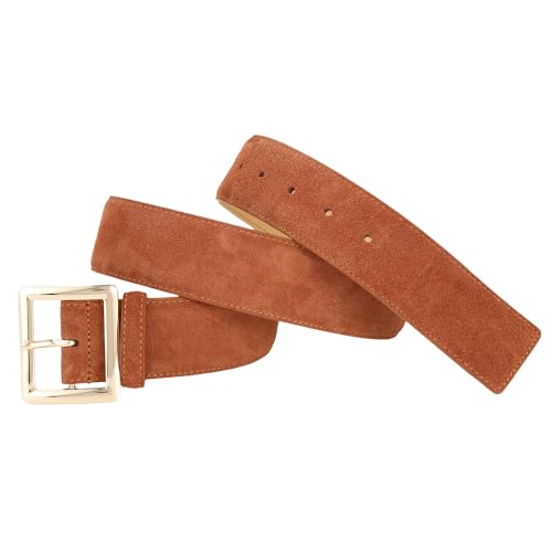 LFAOEYI Women Genuine Suede Belt Casual Fashion Wide Belt for Jeans Dress Waist Belts3