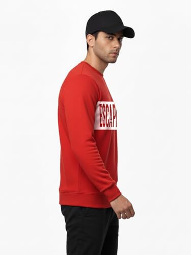 Image of LEOTUDE Men's Sweatshirt | Winter Wear for Men & Casual Streetwear (Color Red)