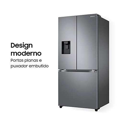 Geladeira Samsung RF49A Inverter Frost Free 3 Portas com Dispenser de Água 470L Inox Look 220V