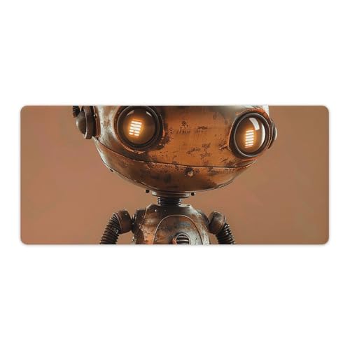 Tapis de souris motif petit robot marron contre les glissements de bureau