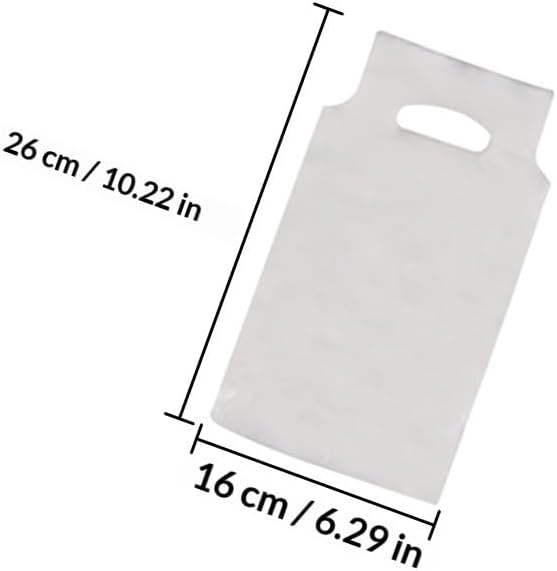 100pcs Handle Drinking Poly Bags - 26cm/10.2" Single Cup Clear Plastic Packaging Carriers - Take Out for Beverage Coffee Juice Milk Tea Stores