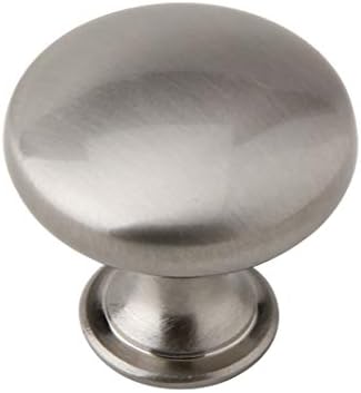 6 Pack - Silverline Cabinet Round Knob Pulls for Kitchen Bathroom Drawer Closet Door Cupboard 30mm Brushed Satin Nickel