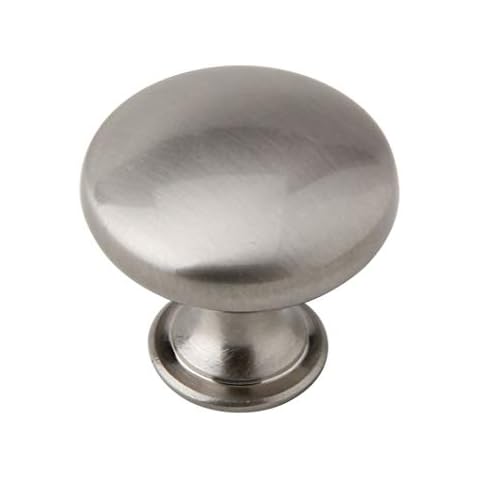 Silverline 6 Pack Cabinet Round Knob Pulls for Kitchen Bathroom Drawer Closet Door Cupboard 30mm Brushed Satin Nickel Cover