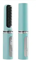 Escova Alisadora Recarregável Modeladora com 3 Cores e Sem Fio - Estilosa, Prática e Perfeita para Presente(Azul)